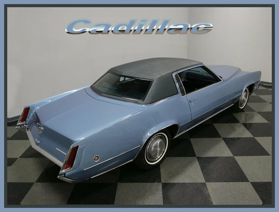 Cadillac Eldorado 1969 cupé azul #3, imán de refrigerador, 42 millas Foto 1 de 1