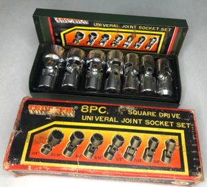 8 Pc. 3/8" Square Drive Universal Joint Socket Set 7 Sockets & Case by Triumph - Picture 1 of 11