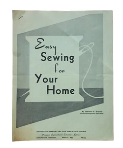 Vintage Easy Sewing for Your Home Charlotte Shepard Univ of Vermont Brieflet 963 - Picture 1 of 7