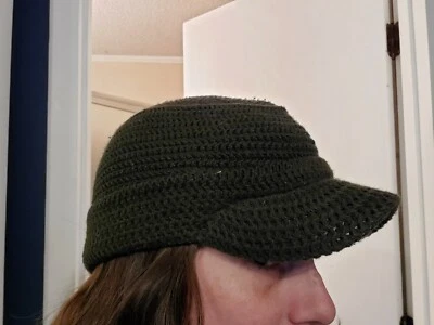 Army Green Olive Cap Knit * Winter Brimmed Hat  - Imagem 1 de 4