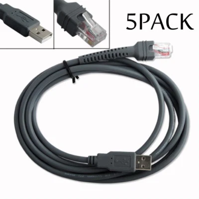 LOT5 USB Cable for Symbol barcode LS2208 3408 4278 7808 M2007 CBA-U01-S07ZAR - Image 1 of 2