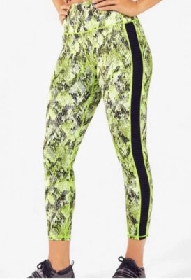 Legging de cintura alta Fabletics Define PowerHold talla XS hasta el tobillo negro verde Foto 1 de 4