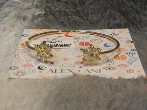 Alex and Ani Schneeflocke Flex Manschette Armband glänzend Gold $28 Neu mit Etikett Staubbeutel - Bild 1 von 2