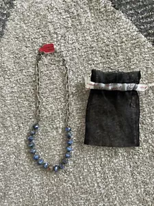 Sabika Blue Beaded Chain Necklace New - Picture 1 of 4