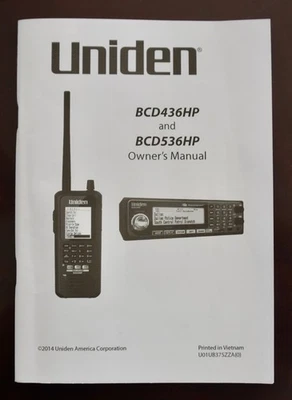 UNIDEN BCD436HP + BCD536HP OWNERS MANUAL / USER GUIDE - SOFT COVER - 93 pages - Image 1 of 3