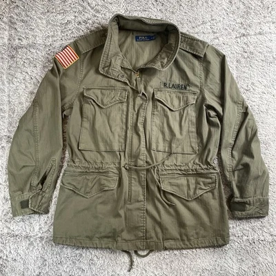 Polo Ralph Lauren Jacket Mens M Medium M65 Field Green Army Herringbone Military - Image 1 of 4