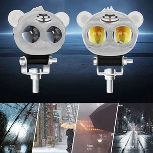 Motorcycle LED Spotlight Dual Color HiLow Beam Fog Light for Trucks SUVs UTV - Picture 1 of 12