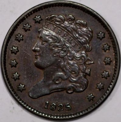 Монета номиналом 50 центов 1835 P, классическая голова старше 100 лет, как показано [SN01] - Изображение 1 из 2