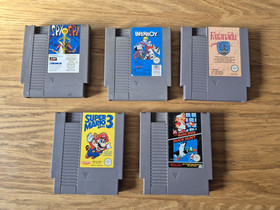 Lot de 5 Jeu nintendo NES - Cartouche seule - Pal - Mario Paperboy Duck Faxanadu