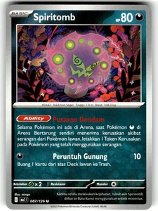Pokemon Indonesian Mega Evolution Card 087/126 Spiritomb - Picture 1 of 4