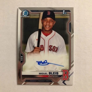 Miguel Bleis 2021 Bowman Chrome Prospect 1st Rookie RC Auto EI 110 - Picture 1 of 2