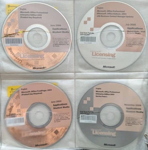 Microsoft Office 2003 PRO ENTERPRISE Applications 4 Disks 32 Bit + INSTALL KEY - Picture 1 of 1