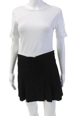 Mini Skort Feminino Zara Cintura Plissada Foldover Preta Tamanho M - Imagem 1 de 4