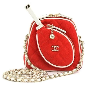 Chanel Coco Mark Raqueta de Tenis Cadena Bolso de Hombro Rojo con Bolsa para el Polvo Sin Usar R2 - Imagen 1 de 10
