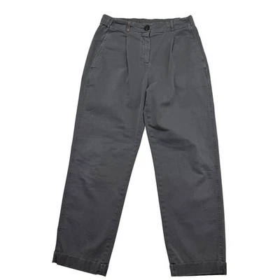 PESERICO Pleated Front Cropped Cuffed Pants Gray Trousers Sz 44 30x29 Italy - Image 1 of 4