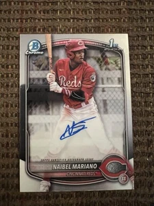 Naibel Mariano (1st) 2025 Bowman 1st Chrome Prospect Auto Cincinnati Reds - Picture 1 of 3