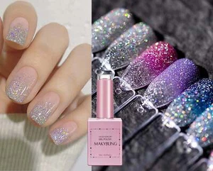 15 ml Halo arco iris brillo uña gel UV/espejo plateado láser brillante gel brillante - Imagen 1 de 9