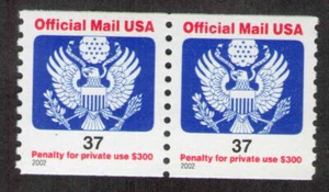 US, O159 Official Mail 37c pair, 2002, MNH - Picture 1 of 1