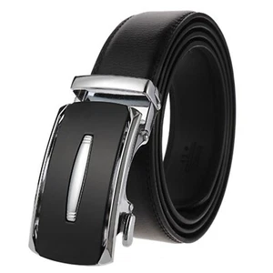 Artem Clásico Cinturón de Cuero Informal Vestido Hebilla Cromada Para Hombres Calce Ajustable - Imagen 1 de 5