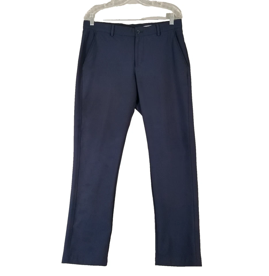Greg Norman Pantalones de Golf Hombre 32x30 Slim Recto Azul Flex Elástico Dri-Fit Sport Foto 1 de 4