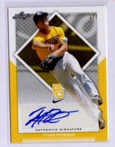 2016 Leaf Perfect Game YELLOW AUTO Tyler Freeman REAL #1/1 Cleveland Indians #3 - Imagen 1 de 1