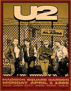 U2 with The Alarm Madison Square Garden 4/1/85 8"x10" Concert Poster Reprint - Picture 1 of 1