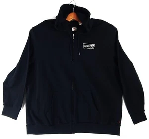 LEVIS Hooded Jacket Men's 3XL Black Full Zip Sweatshirt Cotton Drawstring Pocket - Picture 1 of 6