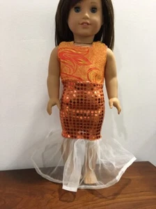 Handmade Doll Clothes Mermaid Princess Sparkly Dress Fits 18" American girl Doll - Picture 1 of 4