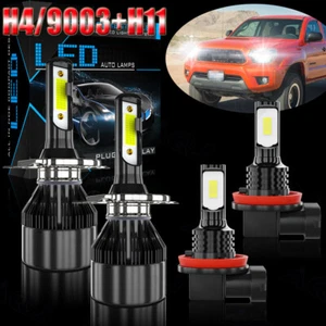 LED Headlight Bulbs H4 9003 Hi&Lo Beam H11 Fog Light for 2001-2015 Toyota Tacoma - Picture 1 of 15