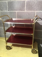 Vintage Retro 3 Tier Cocktail Drinks Trolley Removable Tray 70’s Carefree UK