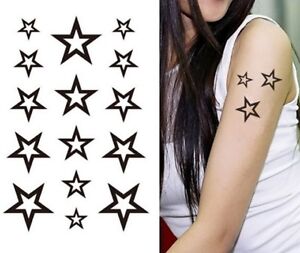 Einmal Tattoo Wasserfest Aufkleber Stern Temporary Bodytattoo Fake Tattoo Trend