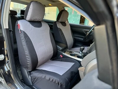 For Mazda CX-9 2007-2024 Car Front Seat Covers Durable Black Gray Canvas 2PCS - Image 1 of 4