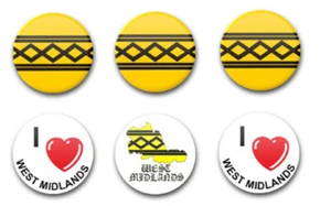 INSIGNIAS DE BOTÓN 25MM 1" WEST MIDLANDS X6 - Imagen 1 de 1