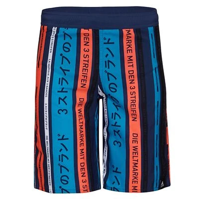 Adidas Children's Boy's Board Shorts Swim Shorts 3 Stripes Navy Blue Red - Image 1 of 3