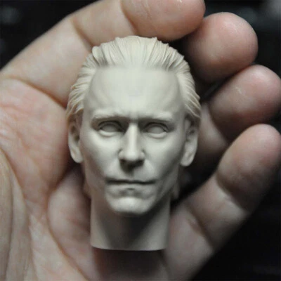 Figura de 12" esculpida cabeza de villano Loki Tom Hiddleston escala 1/6 en blanco ajuste sin pintar Foto 1 de 3