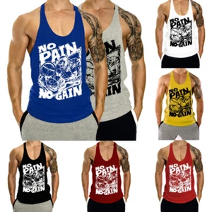 Men's Tank Top T-Shirt Muscle Camo Tee Bodybuilding Sports Fitness Gym Vests - Picture 1 of 41