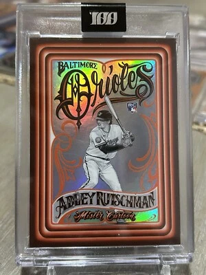 2023 Topps Project 100 Adley Rutschman x Mr. Cartoon #83 SP RC RAINBOW FOIL /100 - Image 1 of 4