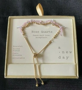 Un Nuevo Collar de Día Barra de Cuarzo Rosa Paz Amor Mismo Piedra Curativa Joyería Regalo - Imagen 1 de 6