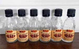 Lot of 6 EMPTY Cracker Barrel Syrup Bottles 1.5 oz. Clean 3/4" Tall, BLACK Lids - Picture 1 of 2