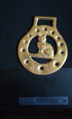 Horse Brass MédaillonVintage Anglais calèche harnais en laiton d'un cheval - Photo 1/2