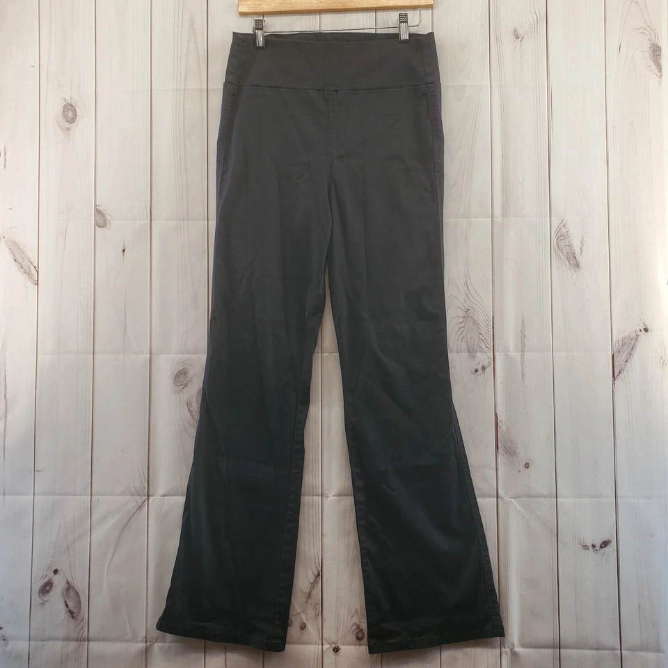 LEVEL 99 Pants Womens Large Chino Flare Leg Pull On Black High Rise - Imagem 1 de 4