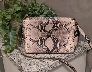 Massimo Dutti Leder CLUTCH Umhängetasche Tasche Schlangenprint Neu - Bild 1 von 8
