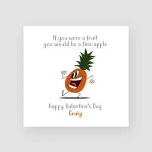 Tarjeta de San Valentín divertida personalizada hecha a mano - novio, novia, fruta - Imagen 1 de 4