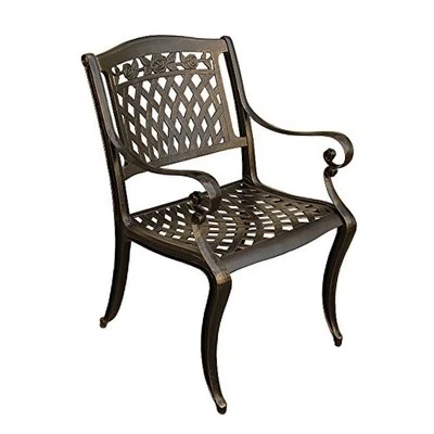  Розовый уличный алюминиевый обеденный стул, бронза  - Изображение 1 из 4