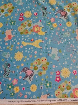 Contempos, My Little Sunshine, Baby Animals on Blue, Benartex $8 Yd Foto 1 de 4