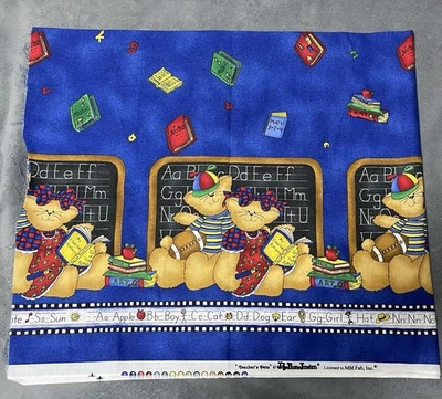 VTG Jellybean Junction Border Fabric Teacher’s Pet Back To School 1.3 Yrd X 44”W - Image 1 of 4