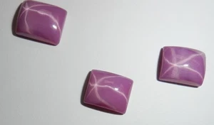 Opaque Star Ruby Rectangular 10x8 mm Flat Cabochon Lab-created Stone 5 pcs Lot - Picture 1 of 12