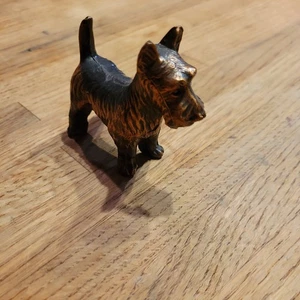 Antique Art Deco Miniature Bronze Dog Scottie Highland Terrier 3”x3” - Picture 1 of 6