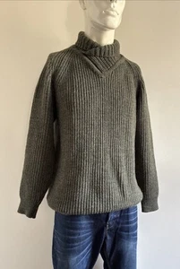 Bonner Of Ireland VTG Thick Warm Pure New Wool Men’s Olive Green Jumper Size M - Picture 1 of 10