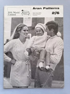 Vintage Aran Knitting patterns for the Family, Various designs - B.K. Wools - Picture 1 of 6